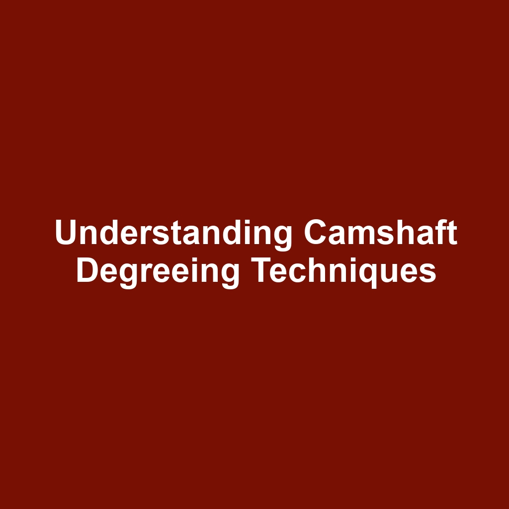 Understanding Camshaft Degreeing Techniques