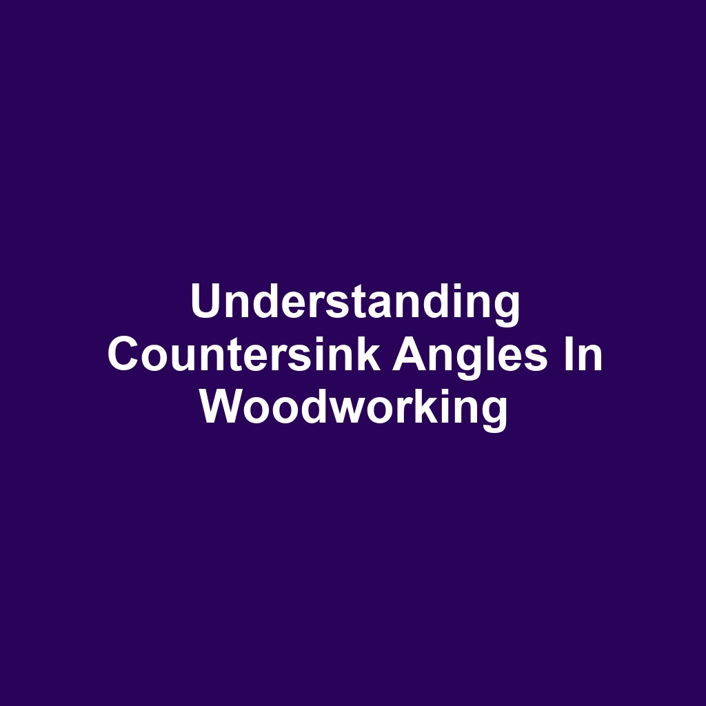 Understanding Countersink Angles in Woodworking
