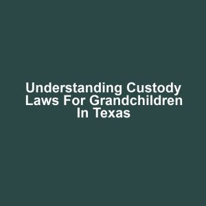 Understanding Custody Laws for Grandchildren in Texas