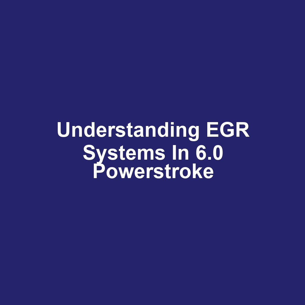 Understanding EGR Systems in 6.0 Powerstroke