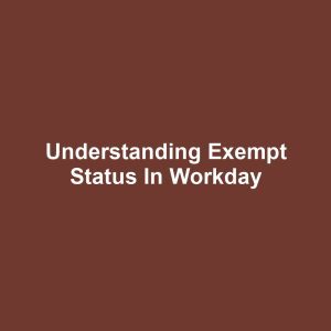 Understanding Exempt Status in Workday