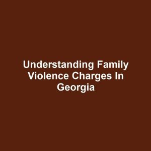 Understanding Family Violence Charges in Georgia