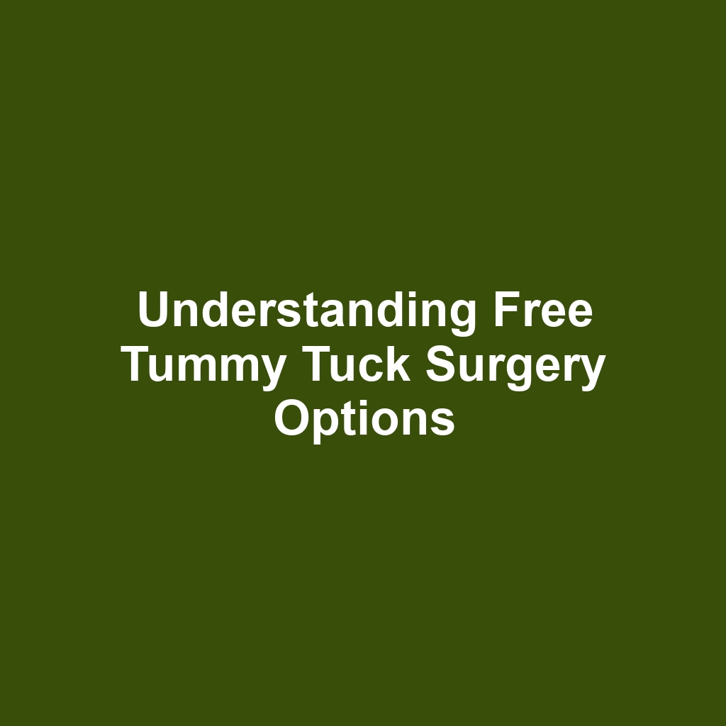 Understanding Free Tummy Tuck Surgery Options