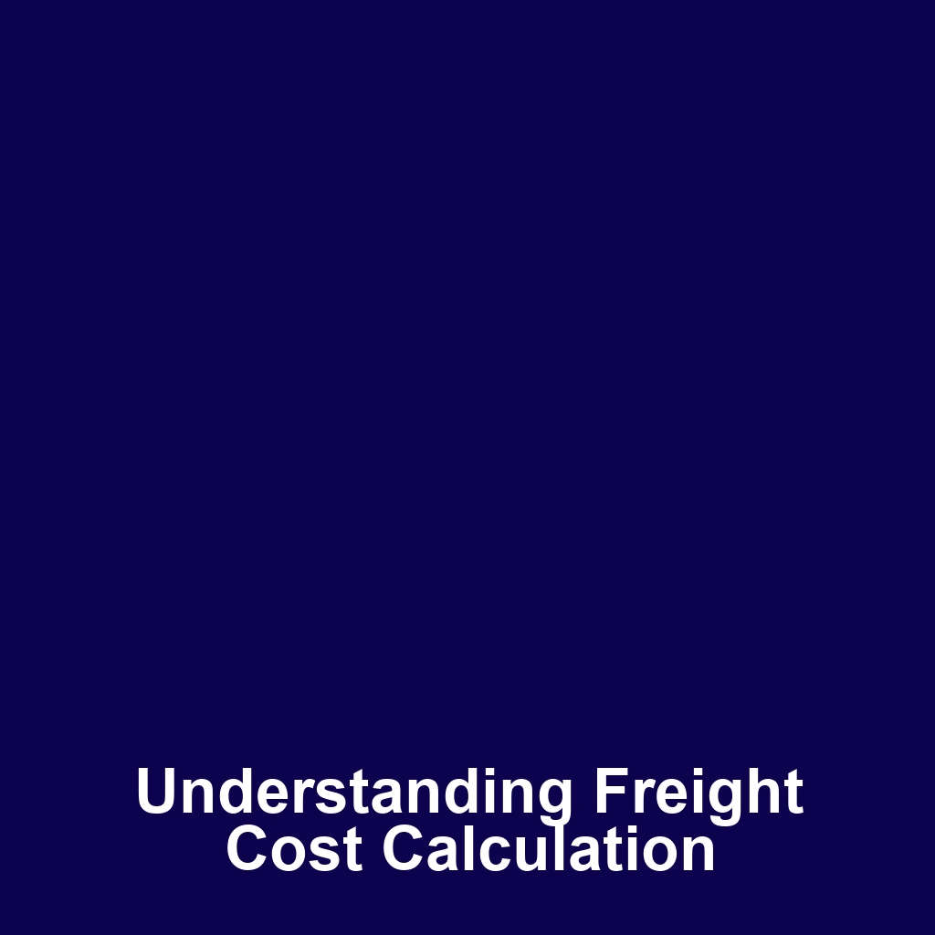 Understanding Freight Cost Calculation