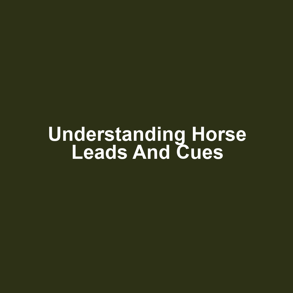 Understanding Horse Leads and Cues