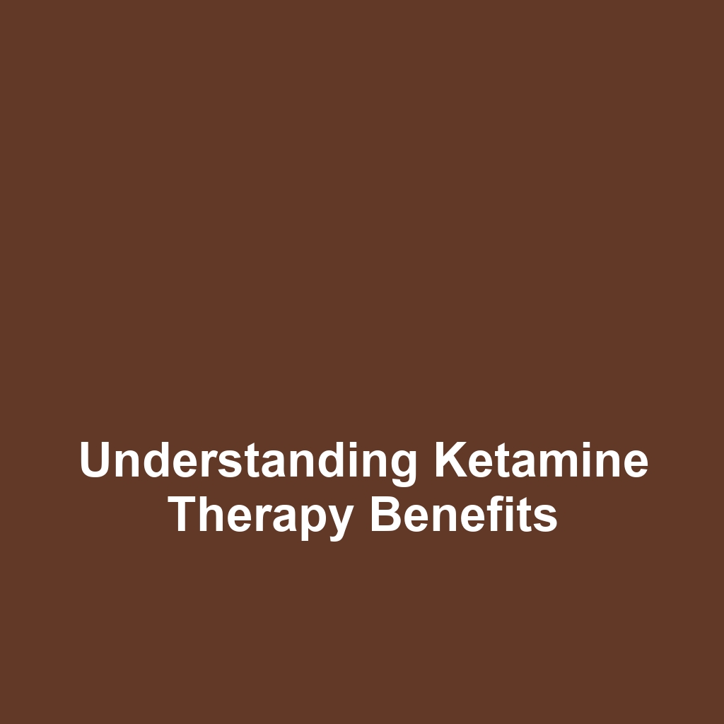 Understanding Ketamine Therapy Benefits