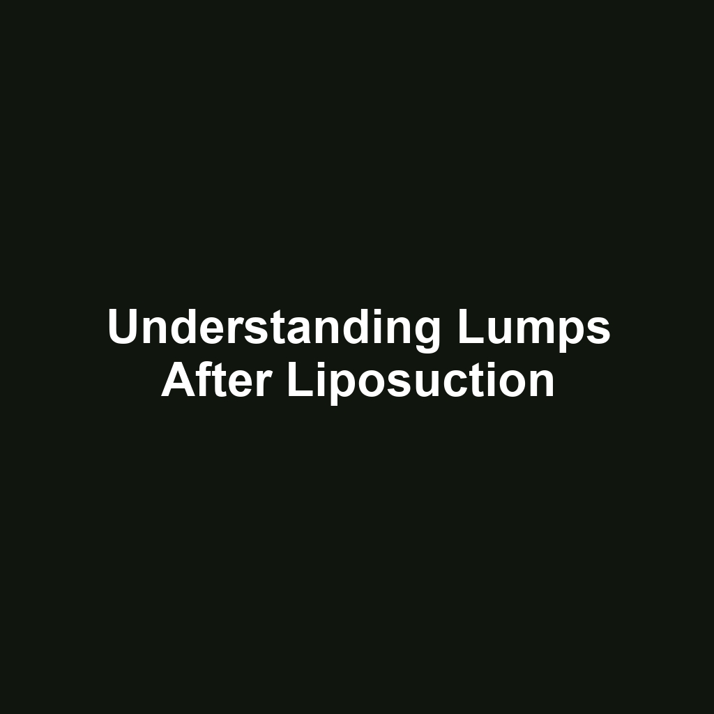 Understanding Lumps After Liposuction