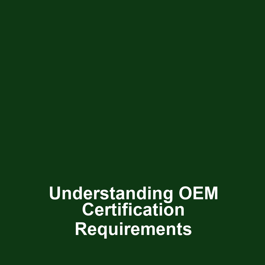 Understanding OEM Certification Requirements