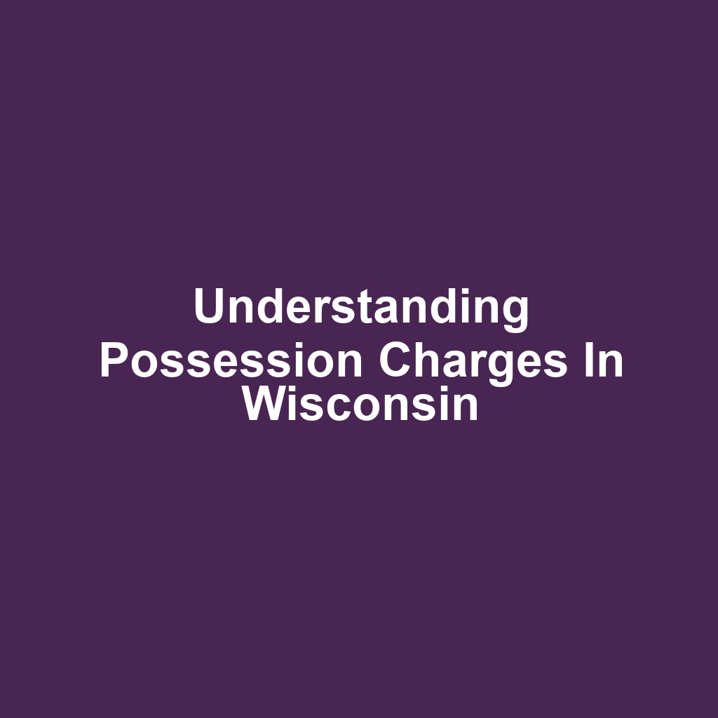 Understanding Possession Charges in Wisconsin