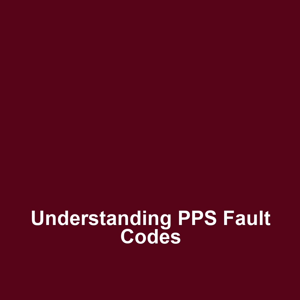 Understanding PPS Fault Codes
