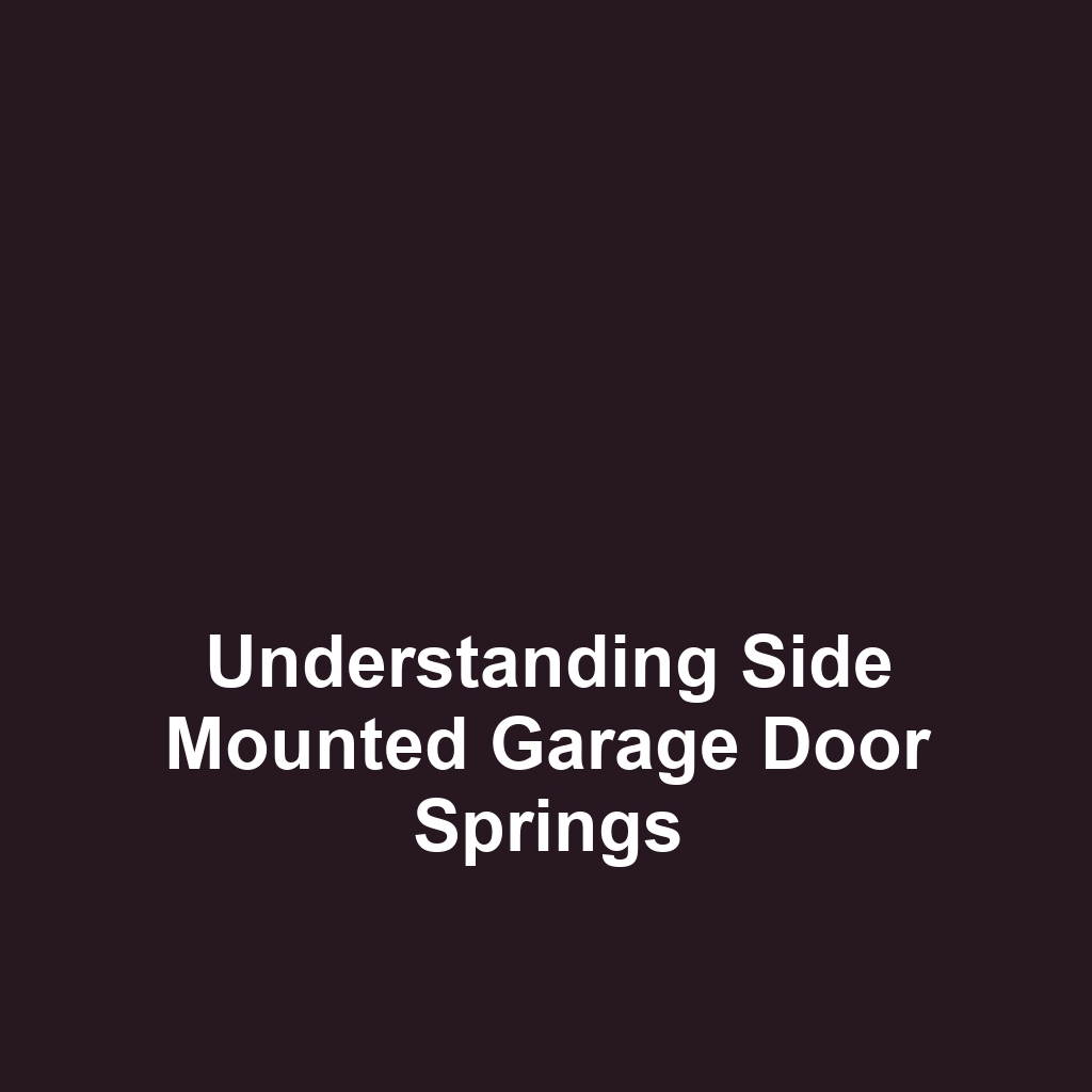 Understanding Side Mounted Garage Door Springs