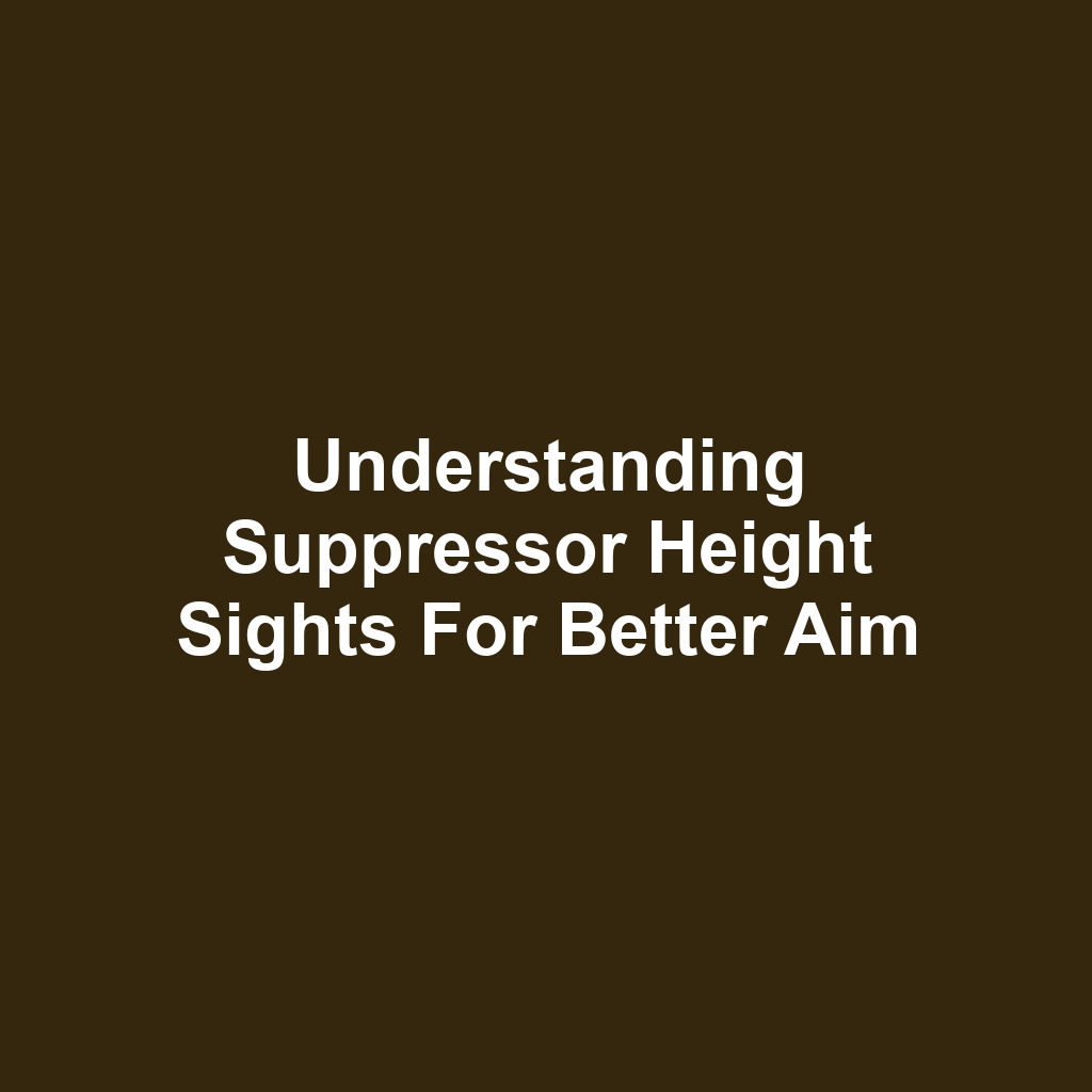 Understanding Suppressor Height Sights for Better Aim