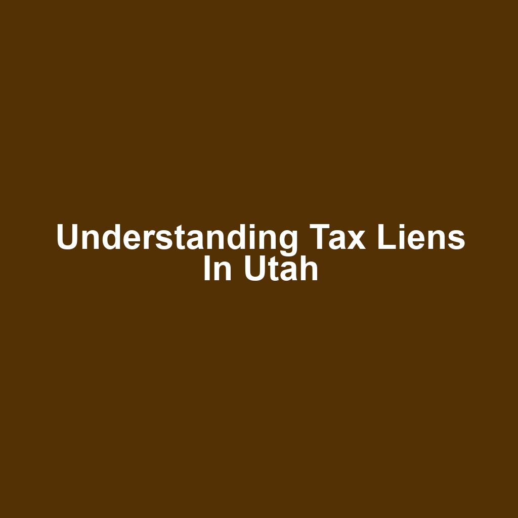 Understanding Tax Liens in Utah