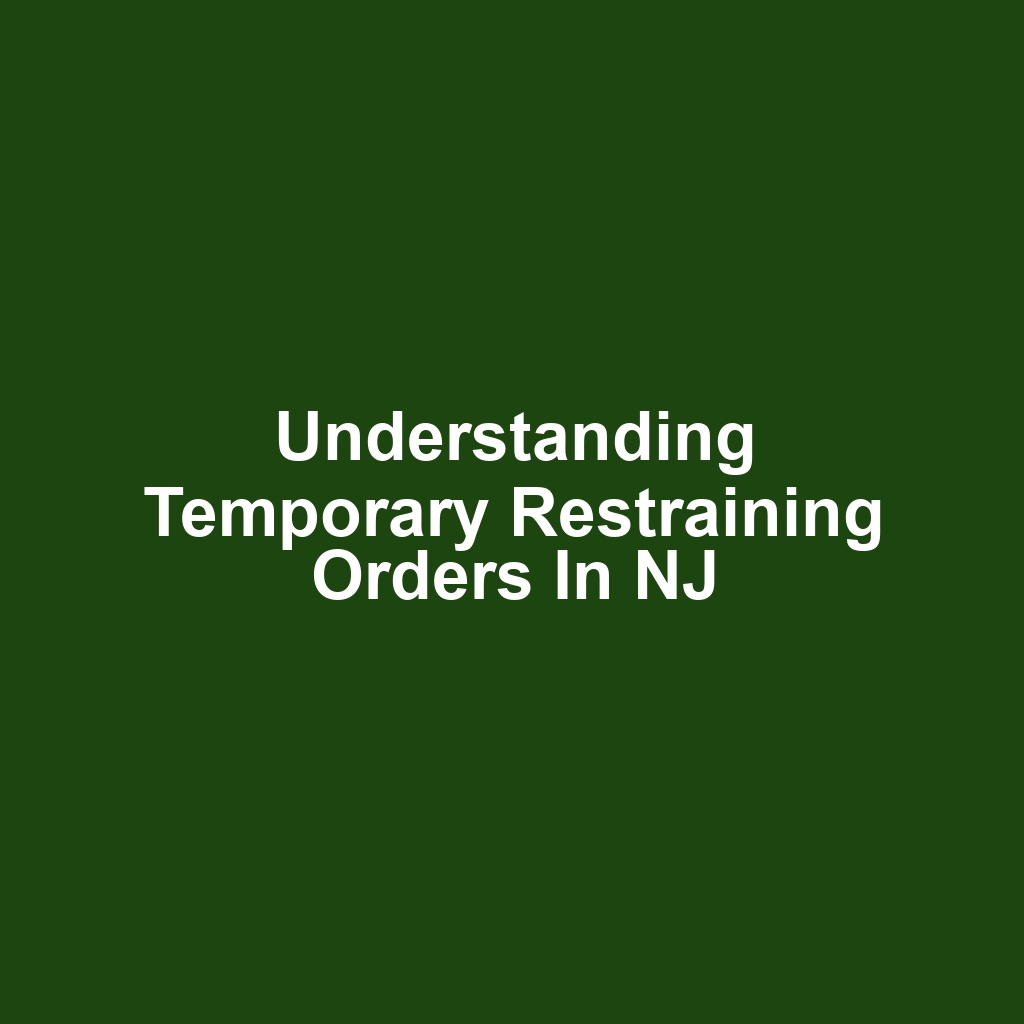 Understanding Temporary Restraining Orders in NJ