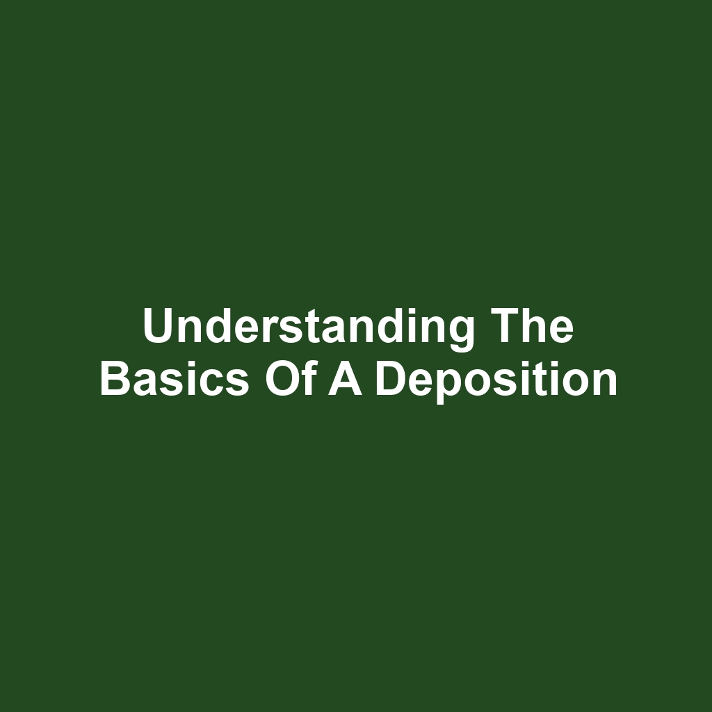 Understanding the Basics of a Deposition
