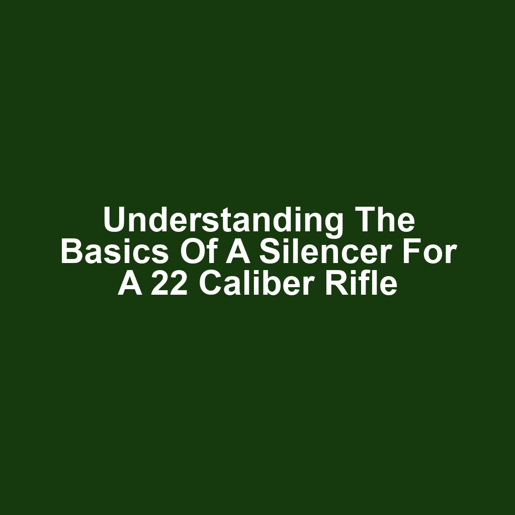 Understanding the Basics of a Silencer for a 22 Caliber Rifle