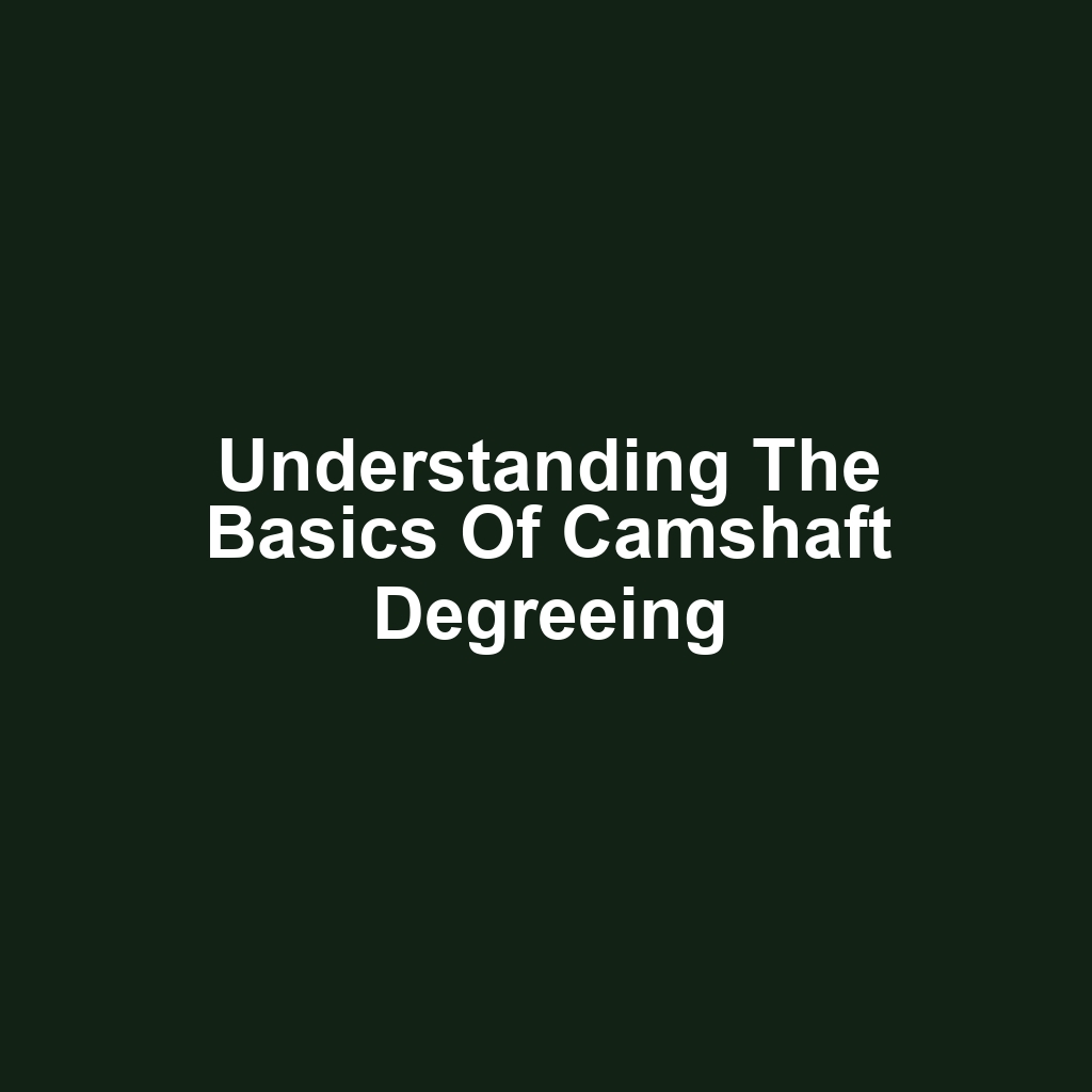 Understanding the Basics of Camshaft Degreeing