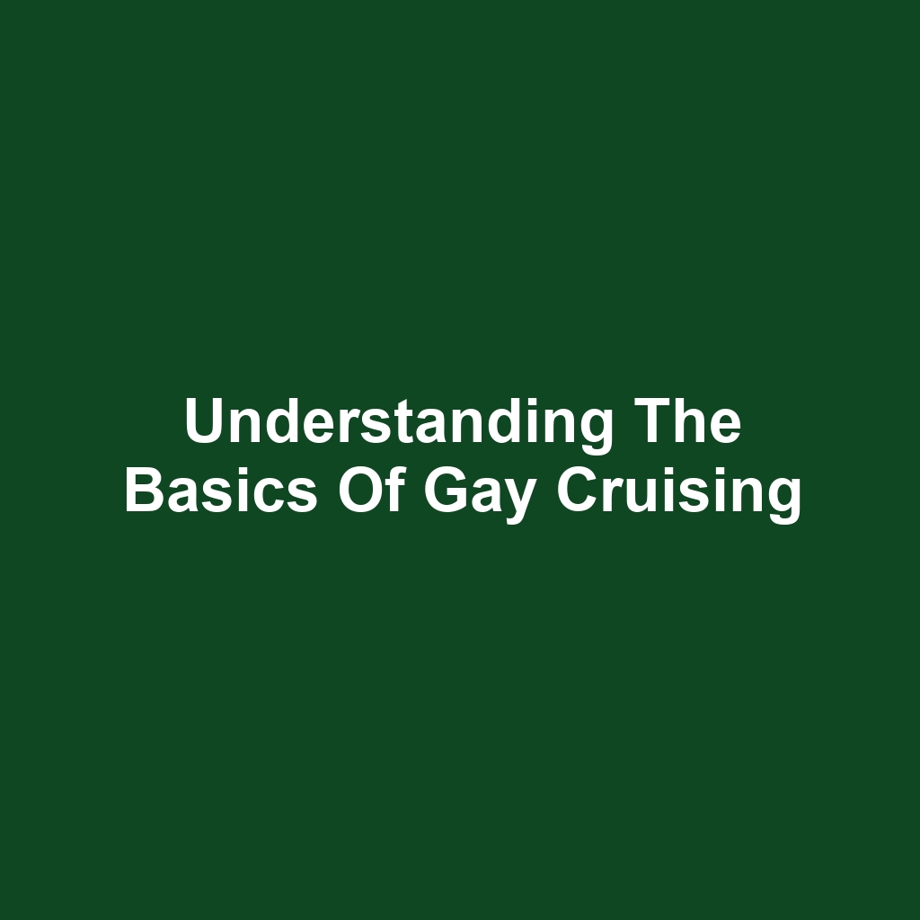 Understanding the Basics of Gay Cruising