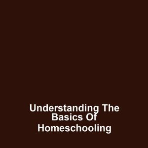 Understanding the Basics of Homeschooling