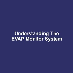 Understanding the EVAP Monitor System