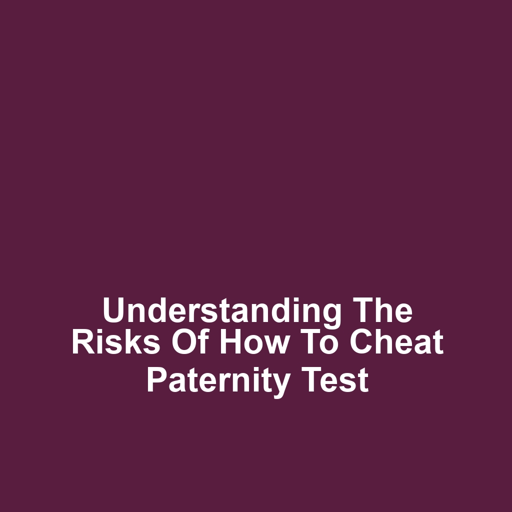 Understanding the Risks of How to Cheat Paternity Test