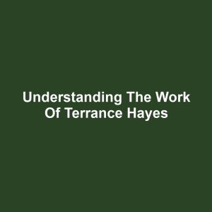 Understanding the Work of Terrance Hayes