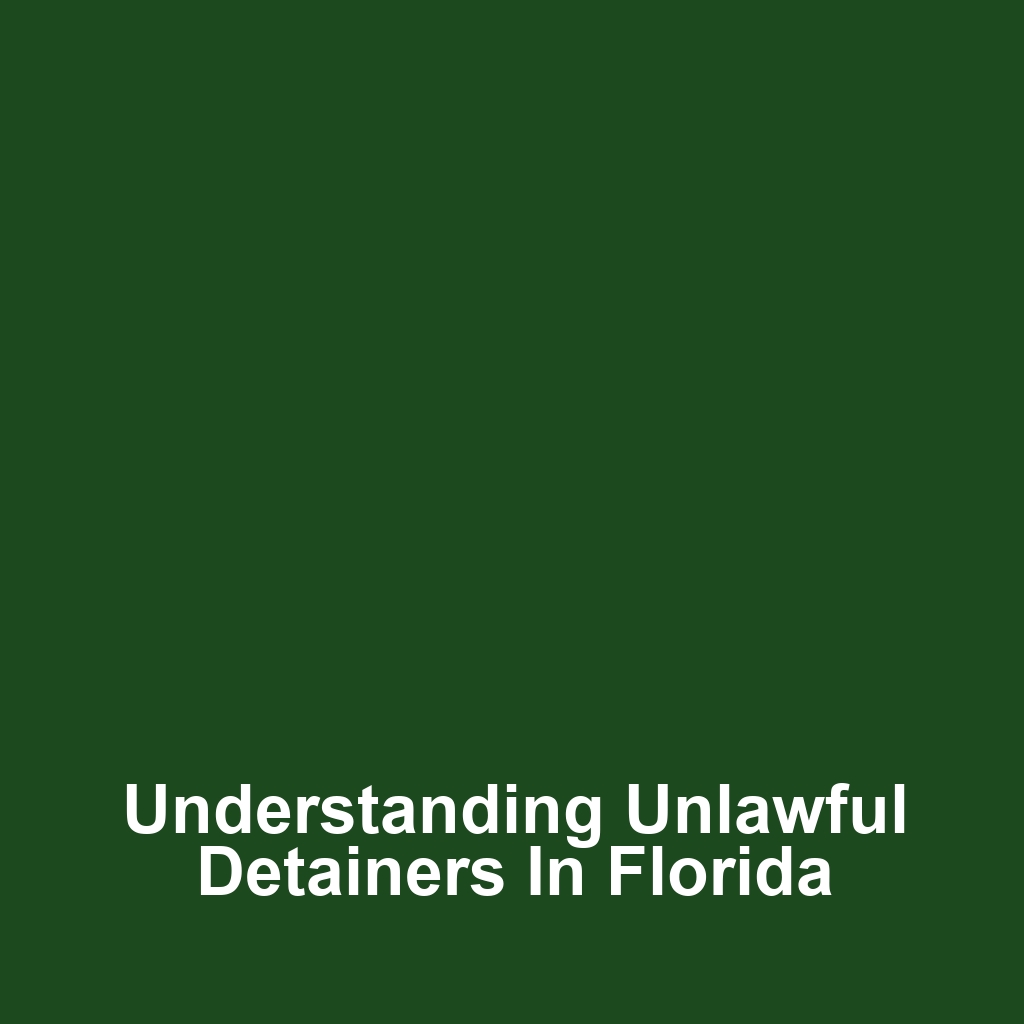 Understanding Unlawful Detainers in Florida