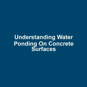 Understanding Water Ponding on Concrete Surfaces
