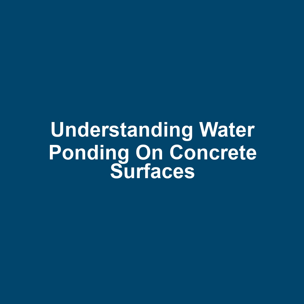 Understanding Water Ponding on Concrete Surfaces