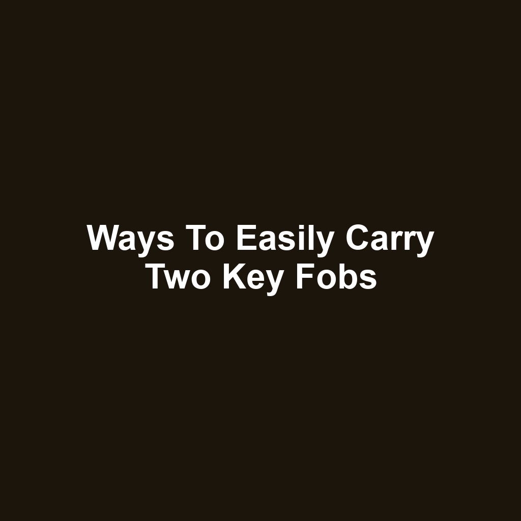 Ways to Easily Carry Two Key Fobs