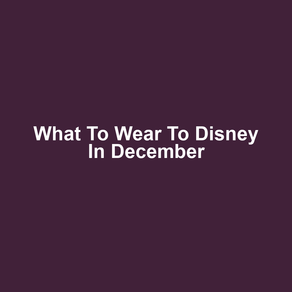 What to Wear to Disney in December